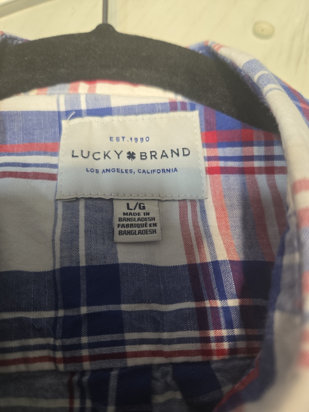 Lucky Brand Red & Blue Plaid Button-Down Shirt